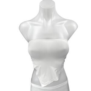 Princess Polly White Sleeveless Strapless Cami Camisole Bandeau Crop Tank Top 2